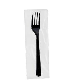 REUSABLE WRAPPED FORK BLACK 18cm 1/1 100pcs