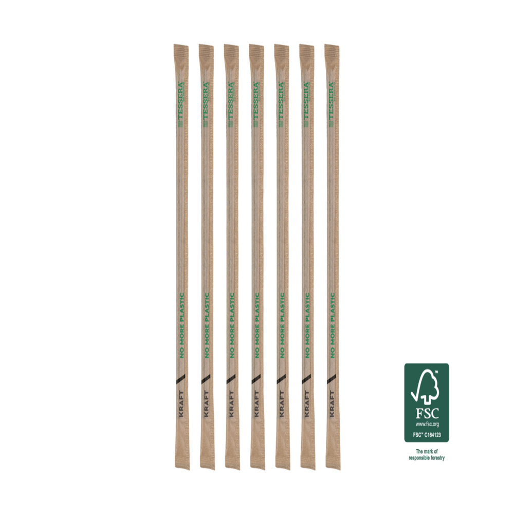 PAPER STRAWS BIO STRAIGHT KRAFT WRAPPED 1/1 D4,2x190mm 500pcs