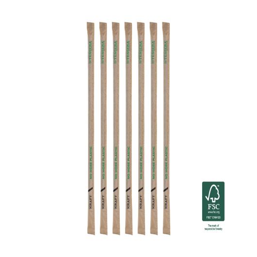 PAPER STRAWS BIO STRAIGHT KRAFT WRAPPED 1/1 D4,2x190mm 500pcs