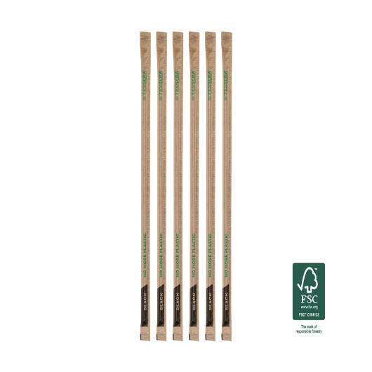PAPER STRAWS BIO STRAIGHT BLACK WRAPPED 1/1 D4,2x190mm 500pcs