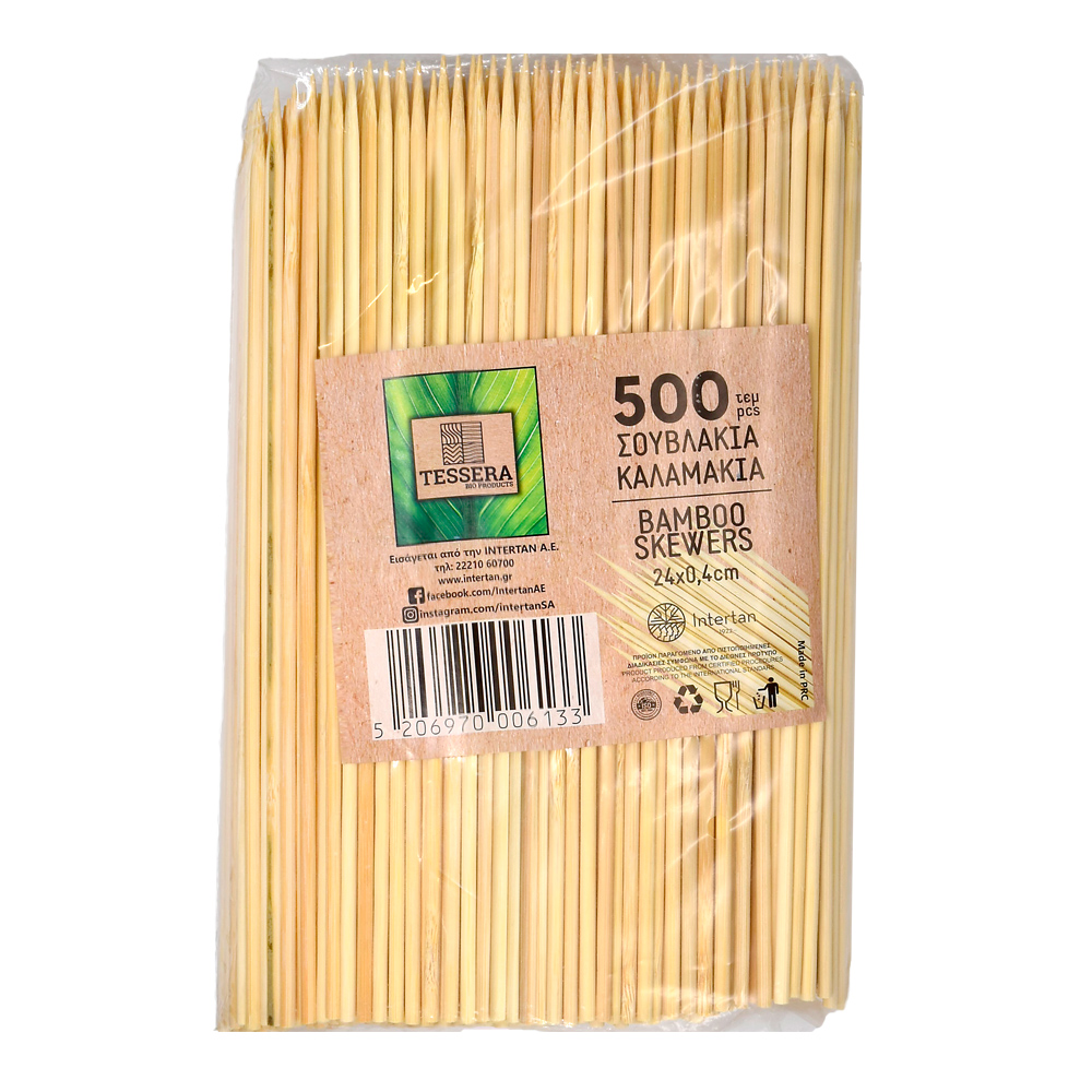 ΚΑΛΑΜΑΚΙ BAMBOO ΓΙΑ ΣΟΥΒΛΑΚΙ 24x4mm 500ΤΕΜ