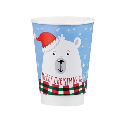 ΠΟΤΗΡΙ ΧΑΡΤΙΝΟ "MERRY CHRISTMAS" 16oz (DW) 25ΤΕΜ