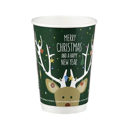ΠΟΤΗΡΙ ΧΑΡΤΙΝΟ "MERRY CHRISTMAS" 16oz (DW) 25ΤΕΜ