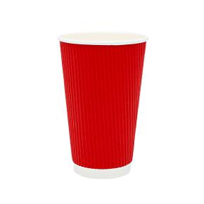 PAPER CUP 16oz RIPPLE RED 25pcs DOUBLE WALL