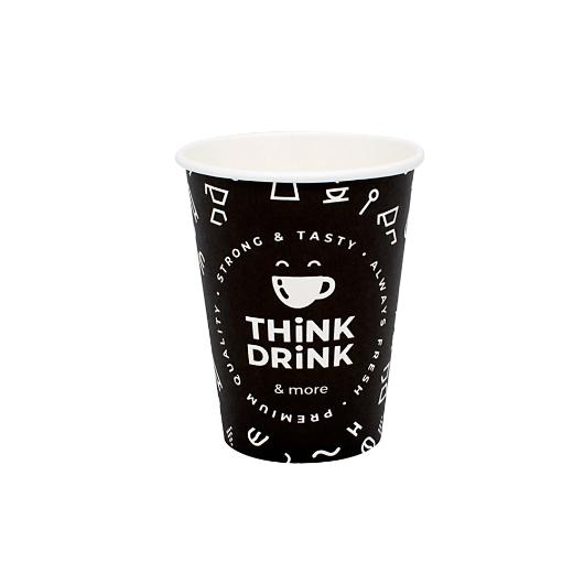 PAPER CUP ''THINK DRINK'' BLACK 14oz (SW) 50pcs