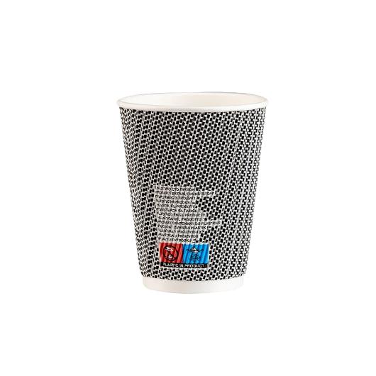 ΠΟΤΗΡΙ ΧΑΡΤΙΝΟ RIPPLE 14oz ΜΑΥΡΟ/ΓΚΡΙ ''ΠΛΕΧΤΟ'' ΔΙΠΛΟΤΟΙΧΟ 25ΤΕΜ