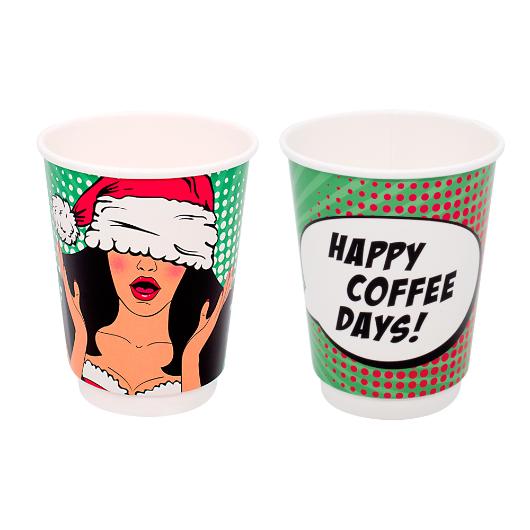 PAPER CUP "XMAS PIN UP" 14oz (DW) 20pcs