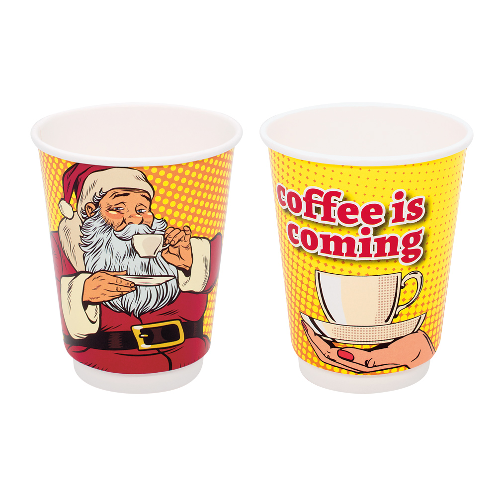 PAPER CUP "XMAS PIN UP" 14oz (DW) 20pcs