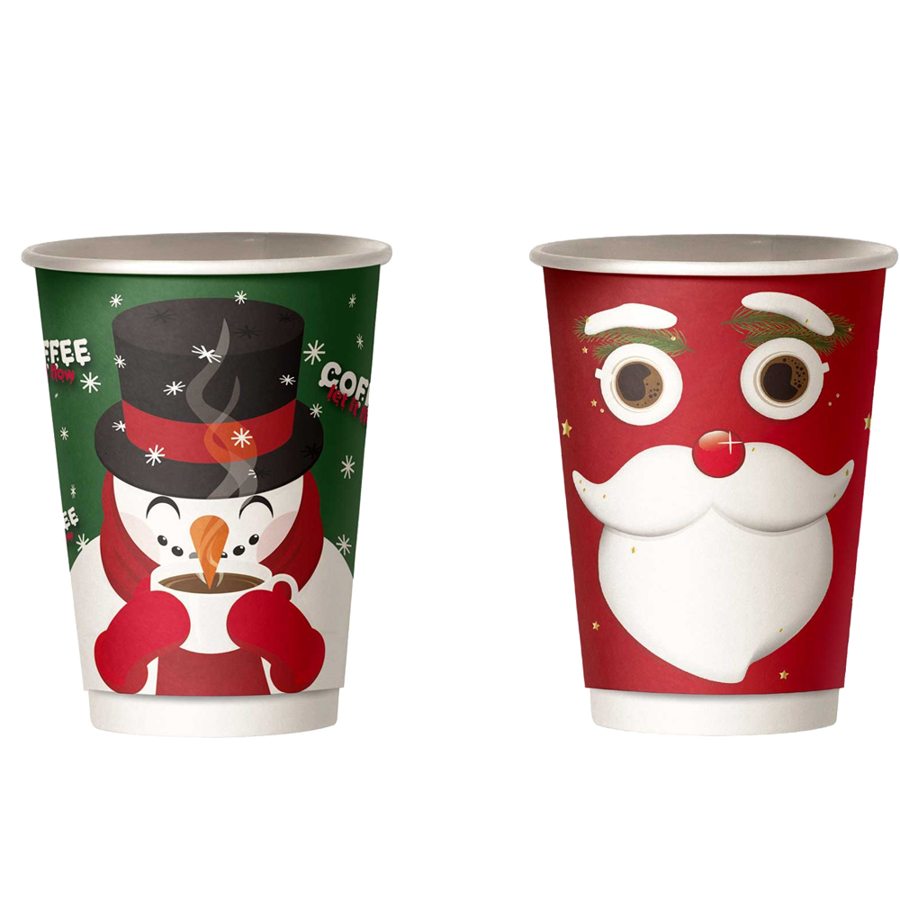PAPER CUP "SNOW SANTA" 14oz (DW) 20pcs