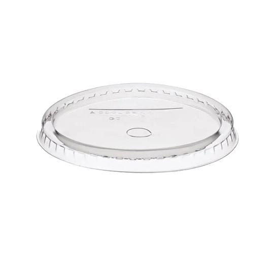 TRANSPARENT FLAT LID WITH HOLE 8mm FOR PLASTIC CUP 300ml 100pcs