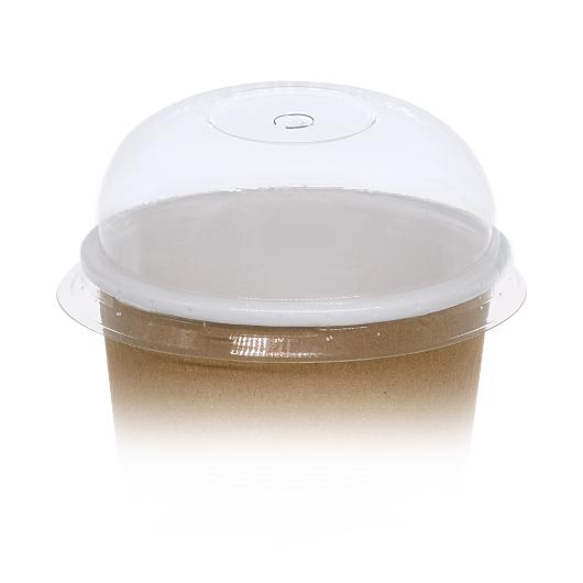 DOME LID TRANSPARENT WITH HOLE 8mm FOR PAPER CUP 14oz - 16oz 100pcs