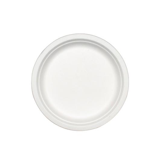 BIODEGRADABLE PLATE FROM SUGAR CANE 23cm WHITE 10PCS