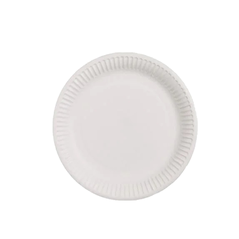 PAPER DISH 23cm WHITE 20PCS