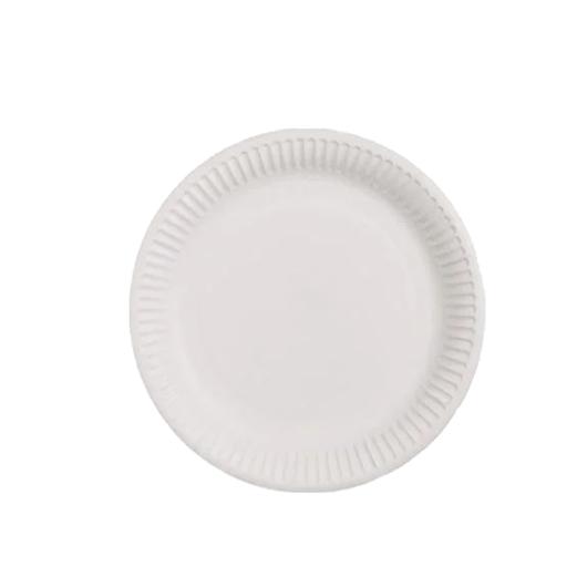 PAPER DISH 23cm WHITE 20PCS
