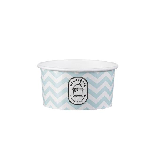 PAPER ICE CREAM CUP 5oz FOR 2 ICE CREAM BALLS WITH ZIG ZAG DESIGN 50pcs