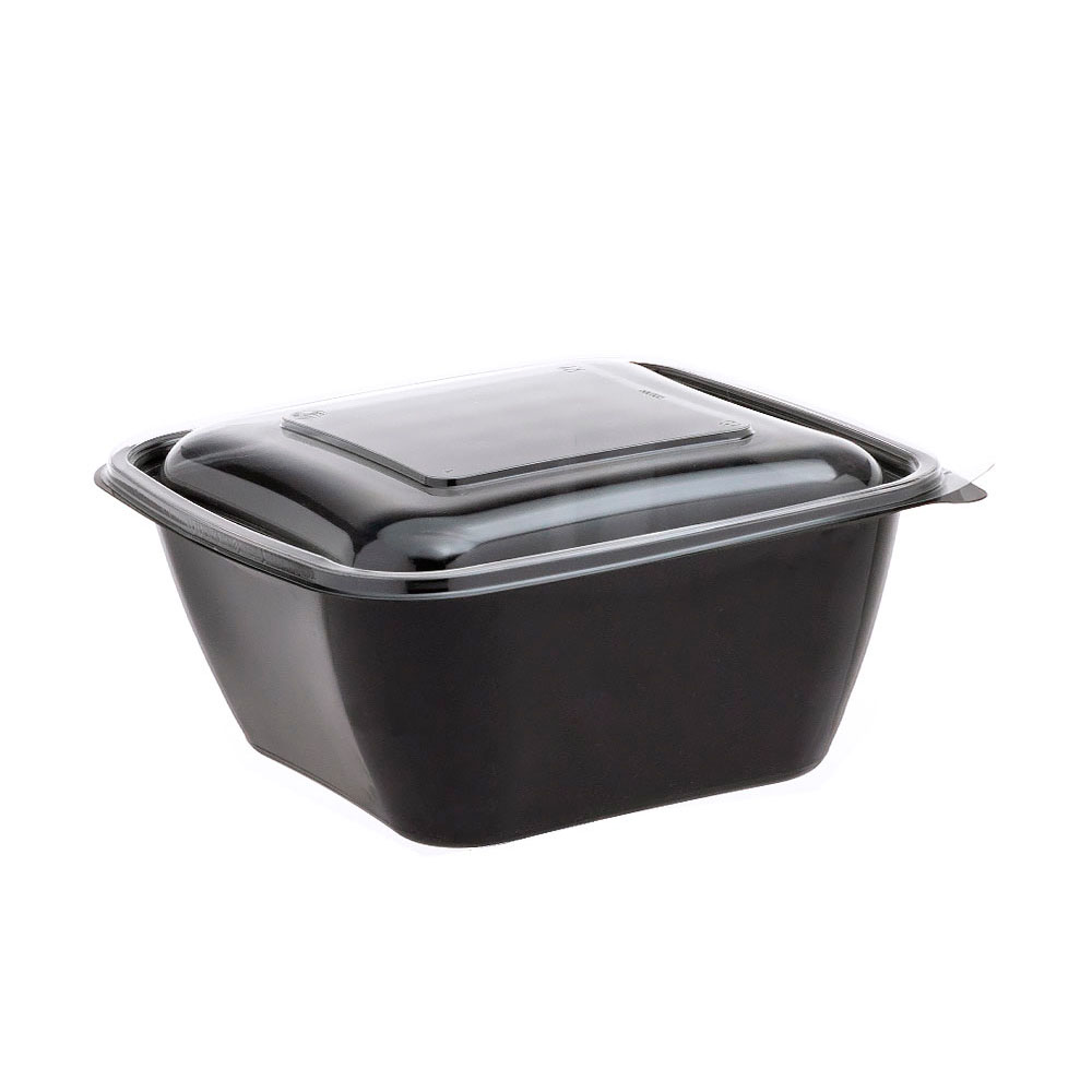 ΣΚΕΥΟΣ ΣΑΛΑΤΑΣ PET ΤΕΤΡΑΓΩΝΟ 190x190x80mm ΜΑΥΡΟ 50TEM