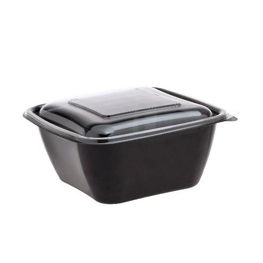 ΣΚΕΥΟΣ ΣΑΛΑΤΑΣ PET ΤΕΤΡΑΓΩΝΟ 190x190x80mm ΜΑΥΡΟ 50TEM
