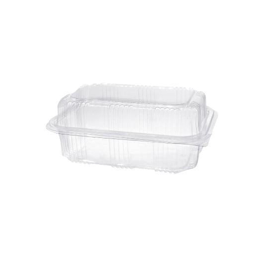 PET CONTAINER TRANSPARENT WITH INTEGRATED DOME LID 500ml 100pcs