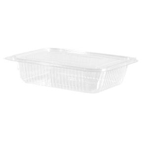 PET SQUARE SALAD CONTAINER WITH BUILT-IN LID 1000ml 25pcs