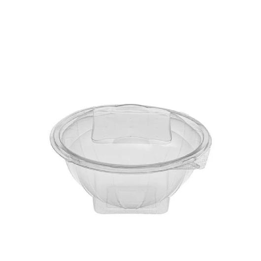 ROUND PET SALAD UTENSILS WITH INTEGRATED LID (500ml) 100TEM