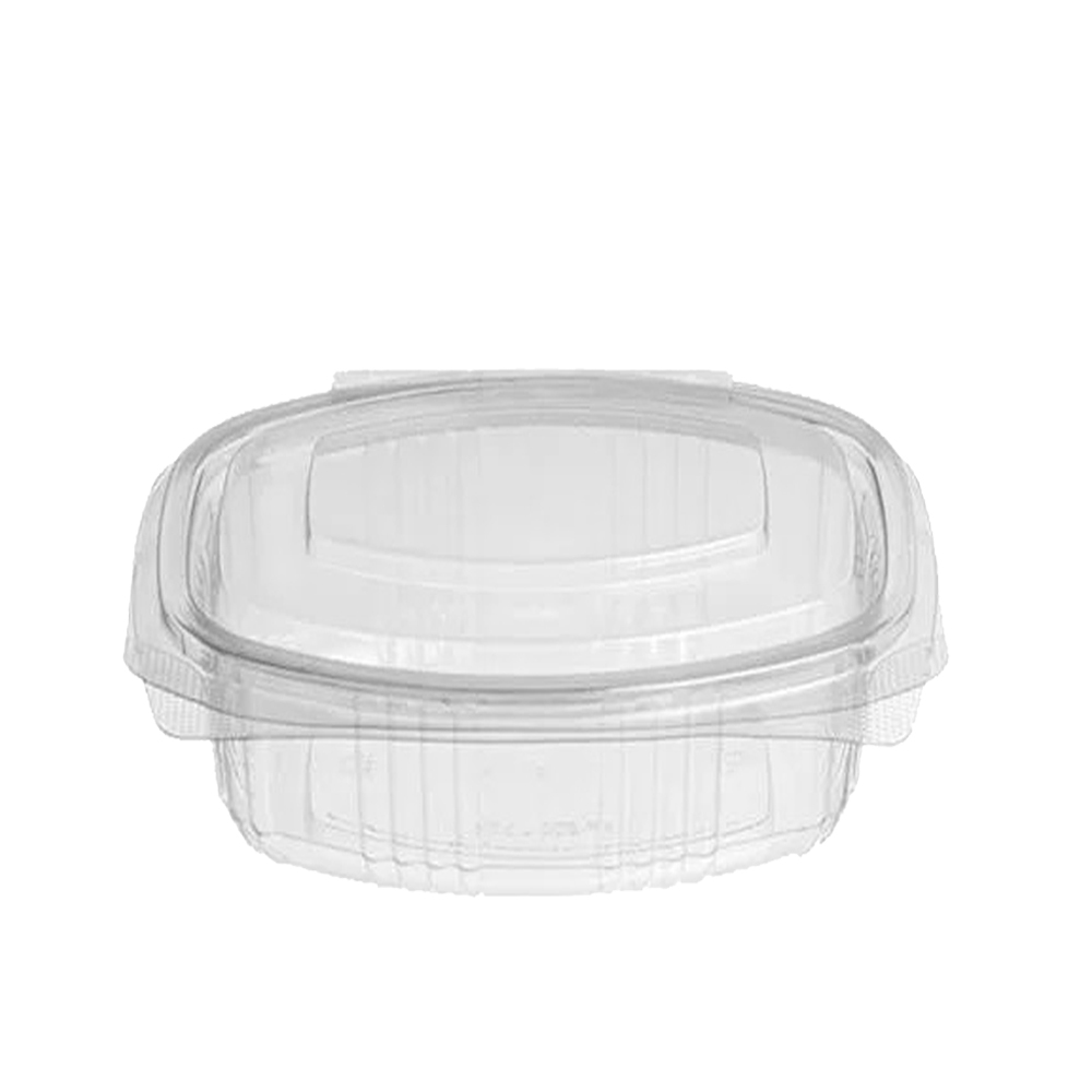 OVAL PET CONTAINER WITH BUILT-IN PLATE LID 750ml 50TEM