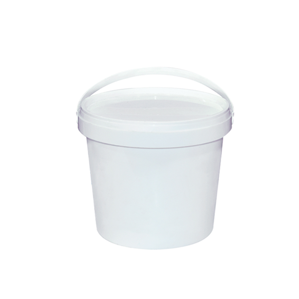 WHITE PLASTIC BUCKET 5.1Lt WITH HANDLE 40 pcs THRACE PLASTICS
