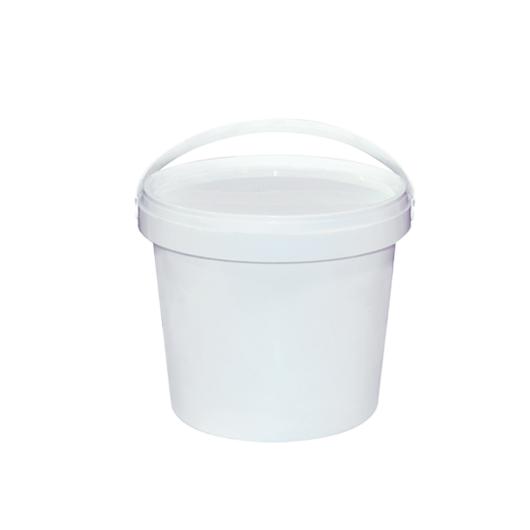 WHITE PLASTIC BUCKET 5.1Lt WITH HANDLE 40 pcs THRACE PLASTICS