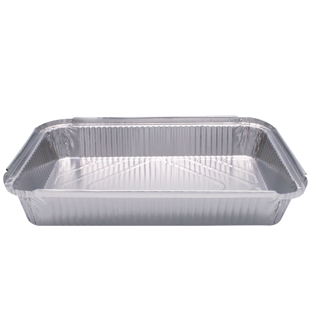 RECTANGULAR ALUMINUM UTENSIL FOR SINGLE-USE 31,21,6X4,3cm 2380cc 100pcs (R1-02L)