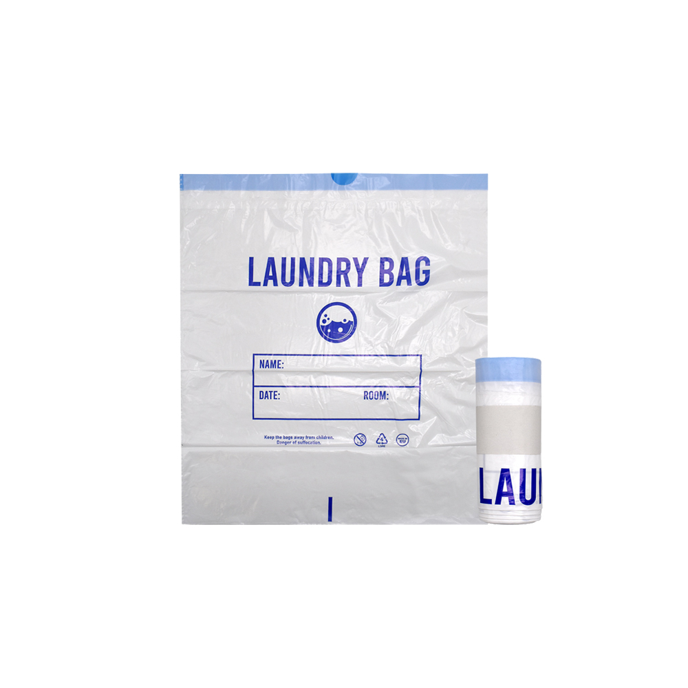 "LAUNDRY" BAG WITH CORD 52x54cm ROLL OF 20 PCS