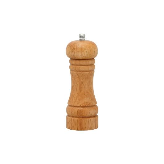 PEPPER MILL WOODEN RUBBER WOOD 15cm NATURAL COLOUR