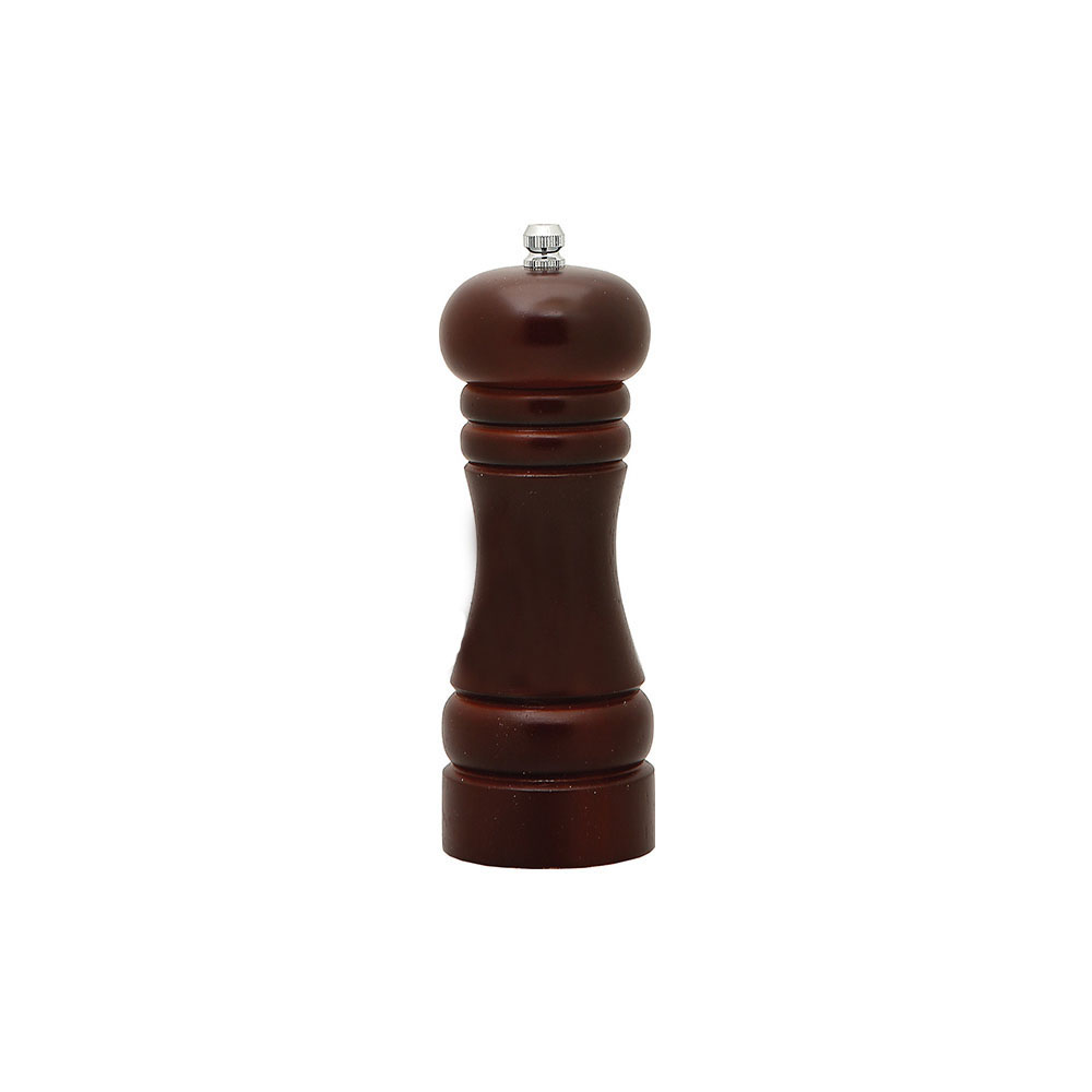 PEPPER MILL WOODEN RUBBER WOOD 15CM BROWN COLOUR