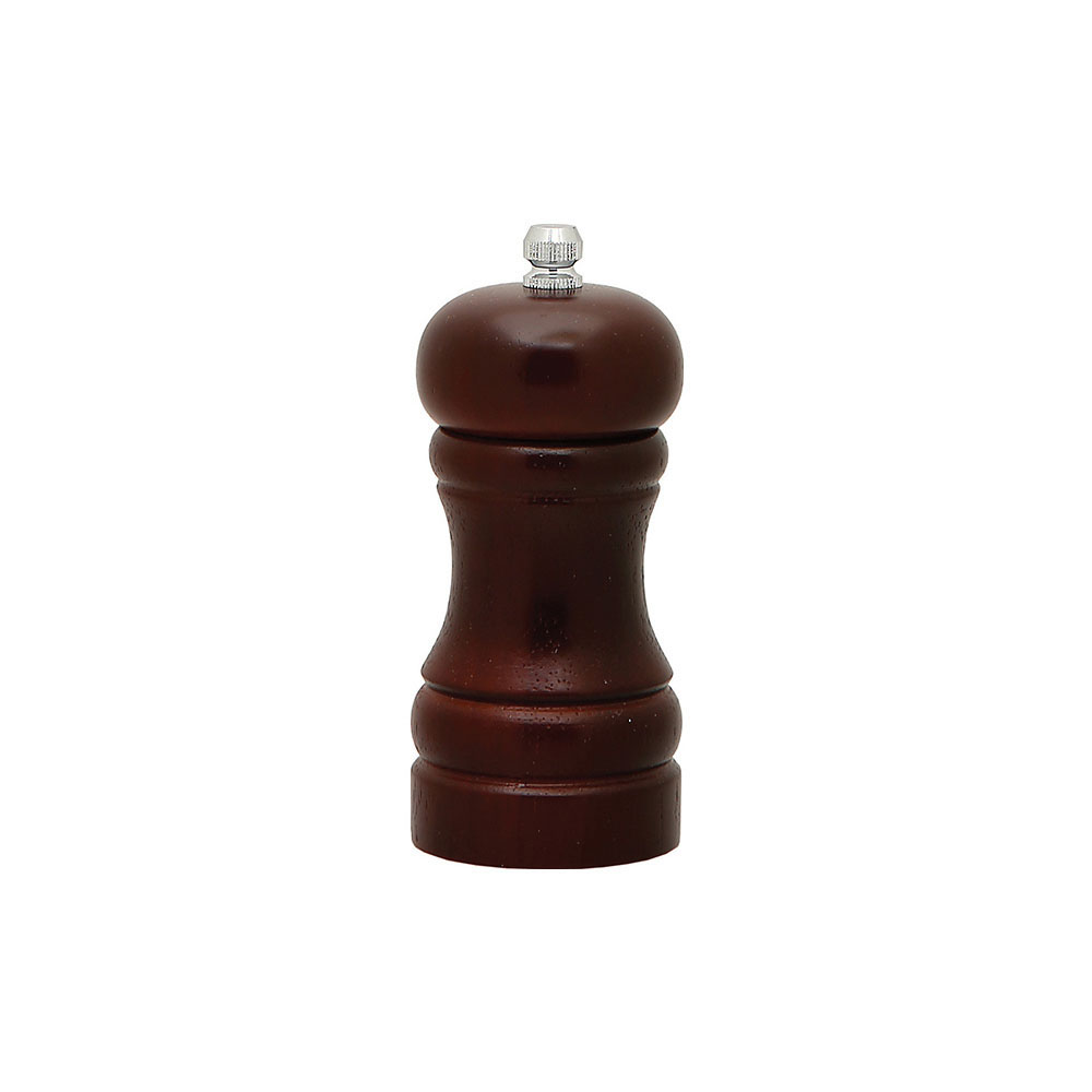 PEPPER MILL WOODEN RUBBER WOOD 10cm BROWN COLOUR