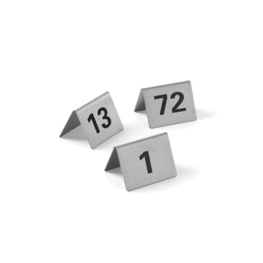 INOX TABLE LABELS WITH 12 NUMBERS (No 1-12) PER SET 50x35x40mm