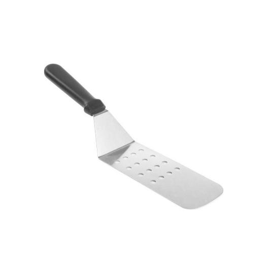 SPATULA FLEXIBLE HOLED STAINLESS STEEL WITH PP HANDLE BLACK 73x370mm