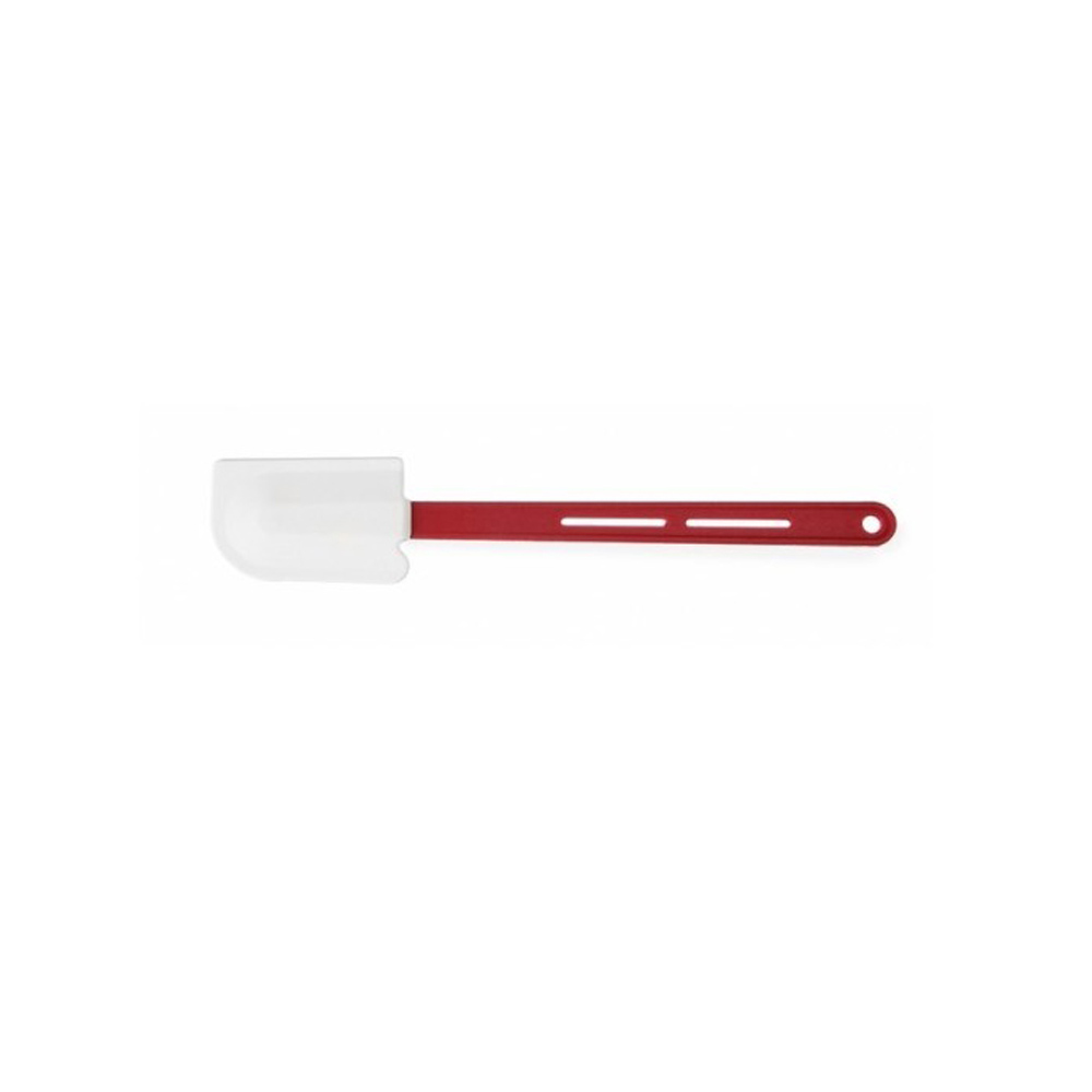 SPATULA SILICONE WHITE WITH ABS HANDLE RED 55x265mm