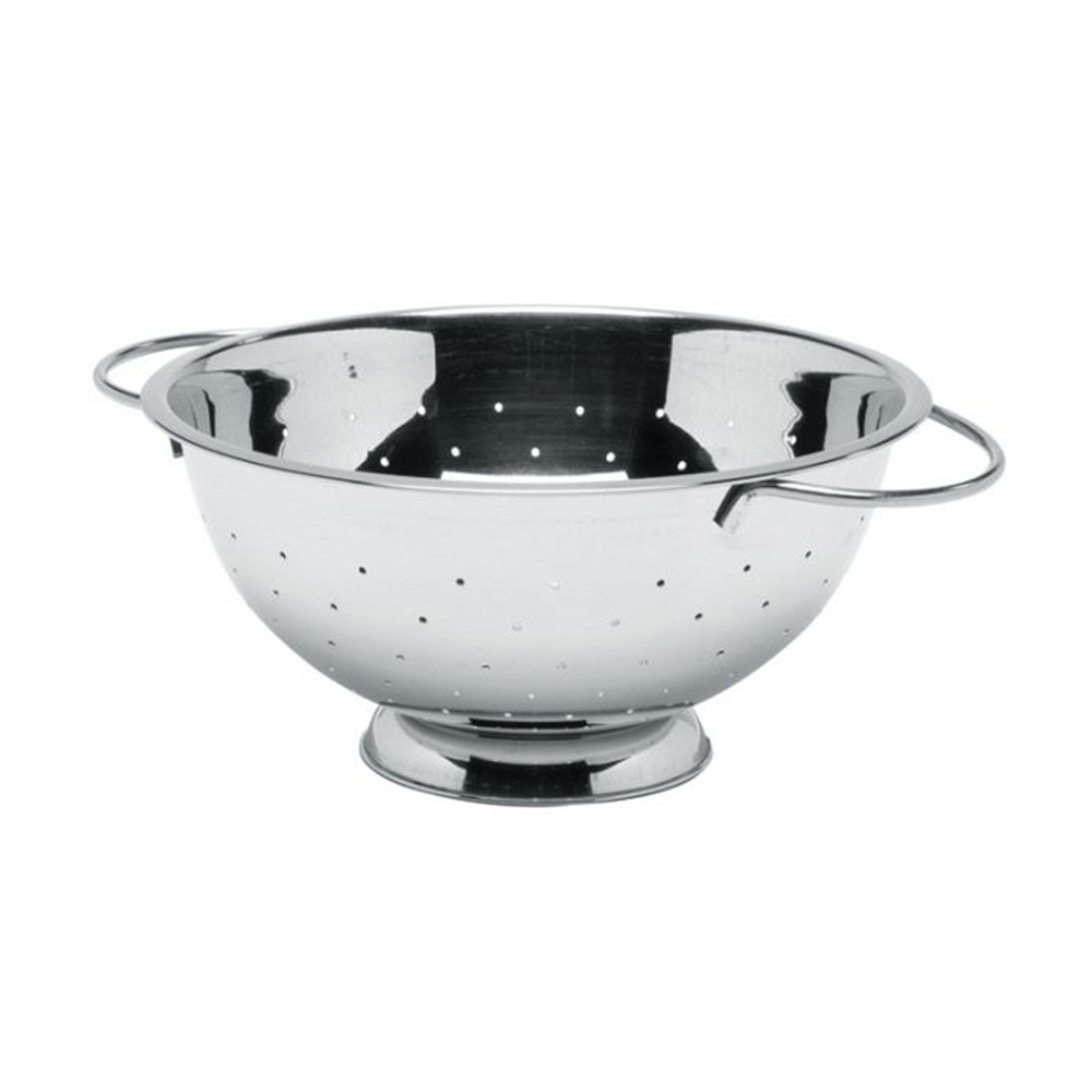 STAINLESS ROUND COLANDER WITH BASE AND 2 HANDLES 34cm