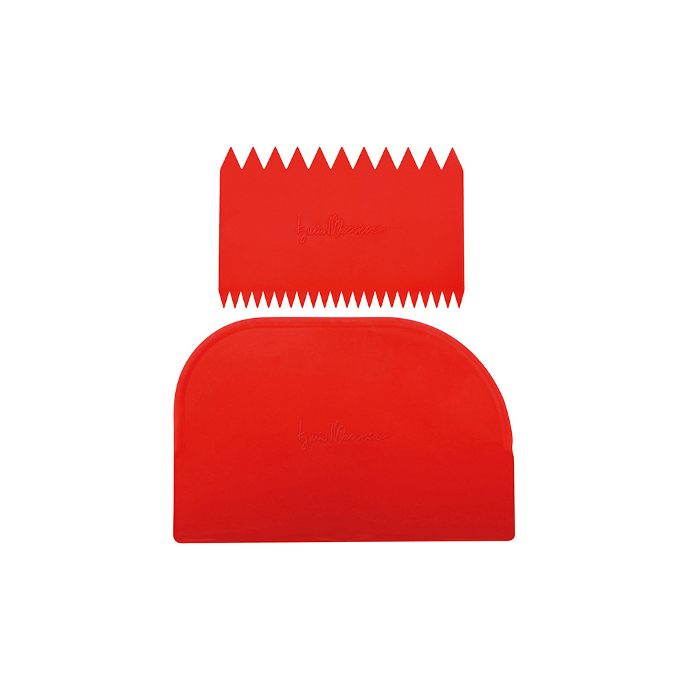 SPATULA-DOUGH CUTTER (150x100mm) & COMB (110x75mm) RED SET OF 2 PIECES