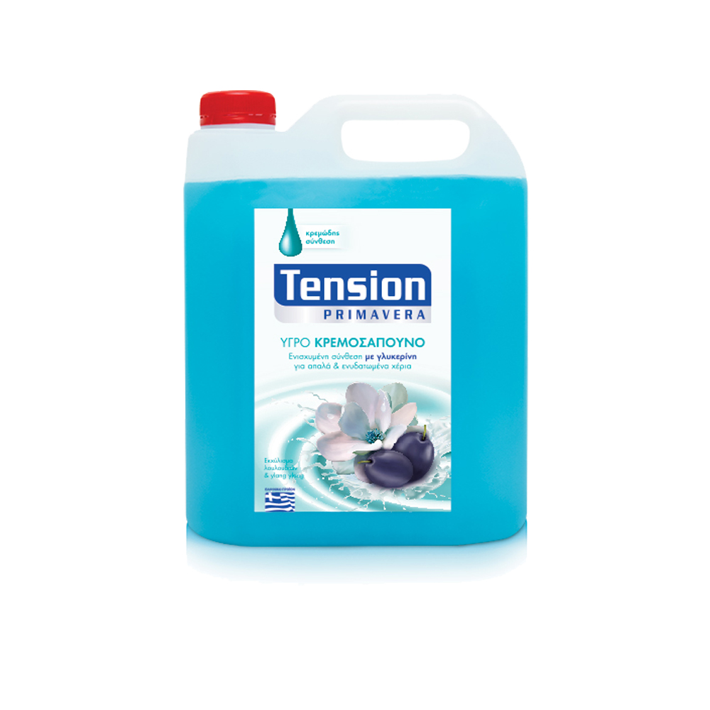 TENSION PRIMAVERA LIQUID CREAM SOAP WITH GLYCERINE FLOWER EXTRACT AND YING YANG 4Lt