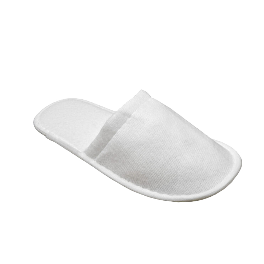 SINGLE-USE SLIPPERS CLOSED POLYESTER WHITE 250TEM