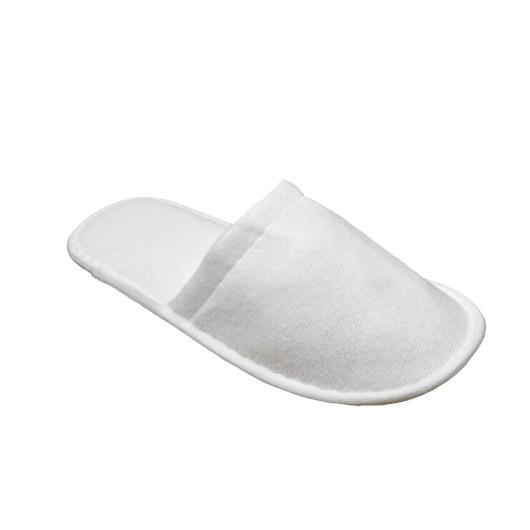 SINGLE-USE SLIPPERS CLOSED POLYESTER WHITE 250TEM
