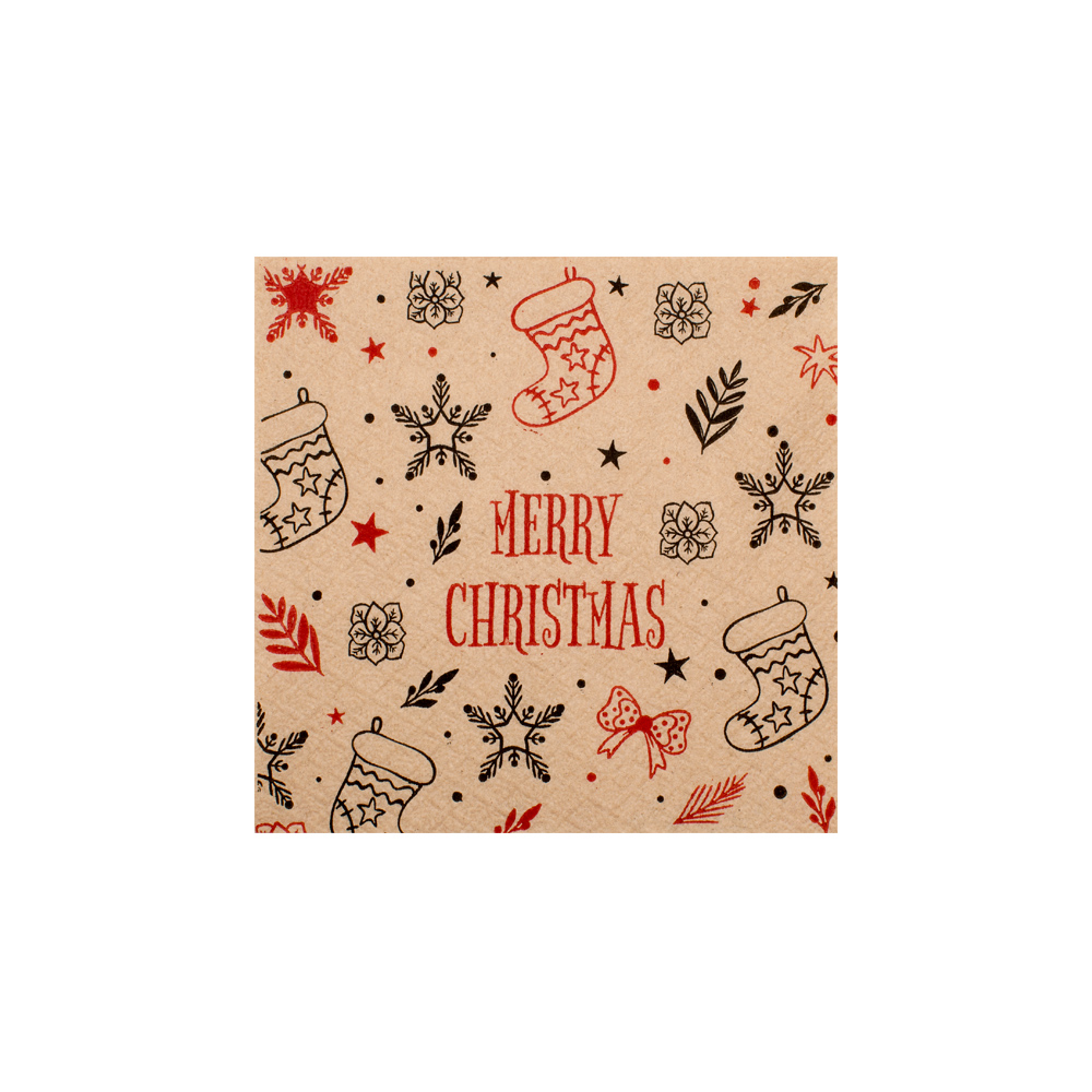 ΧΑΡΤΟΠΕΤΣΕΤΑ ΧΡΙΣΤΟΥΓΕΝΝΙΑΤΙΚΗ ECO-GREEN ΣΧΕΔΙΟ ''MERRY XMAS'' 28Χ28cm 700ΤΕΜ