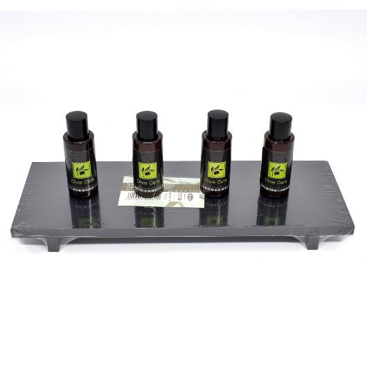 AMENITIES STAND BAMBOO IN BLACK COLOR PARALLEL 30x11x2,5cm
