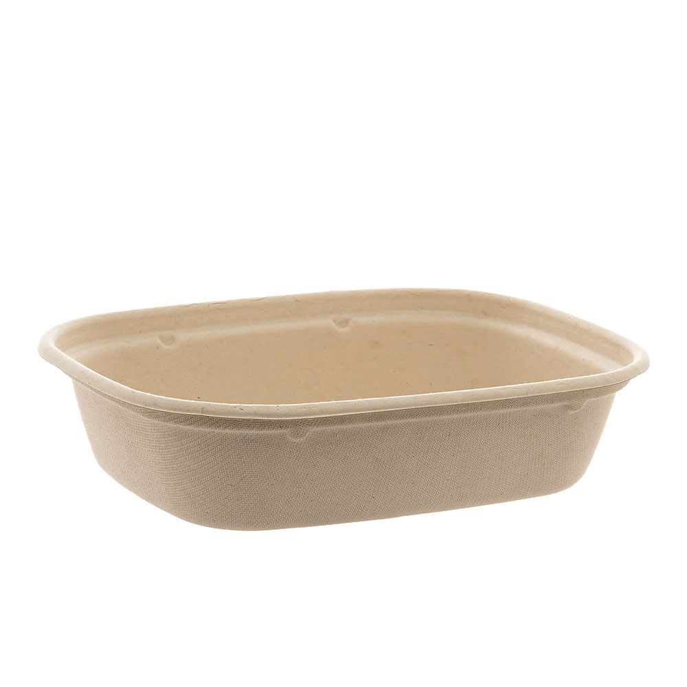 UTENSIL FROM SUGAR CANE RECTANGULAR SAFE LOCK (1100ml) 220x170x50mm 50pcs
