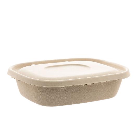 UTENSIL FROM SUGAR CANE RECTANGULAR SAFE LOCK (1100ml) 220x170x50mm 50pcs