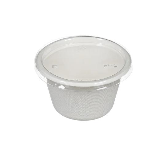 ROUND PET LID FOR 8oz SAUCE CONTAINER FROM SUGAR CANE 50TEM