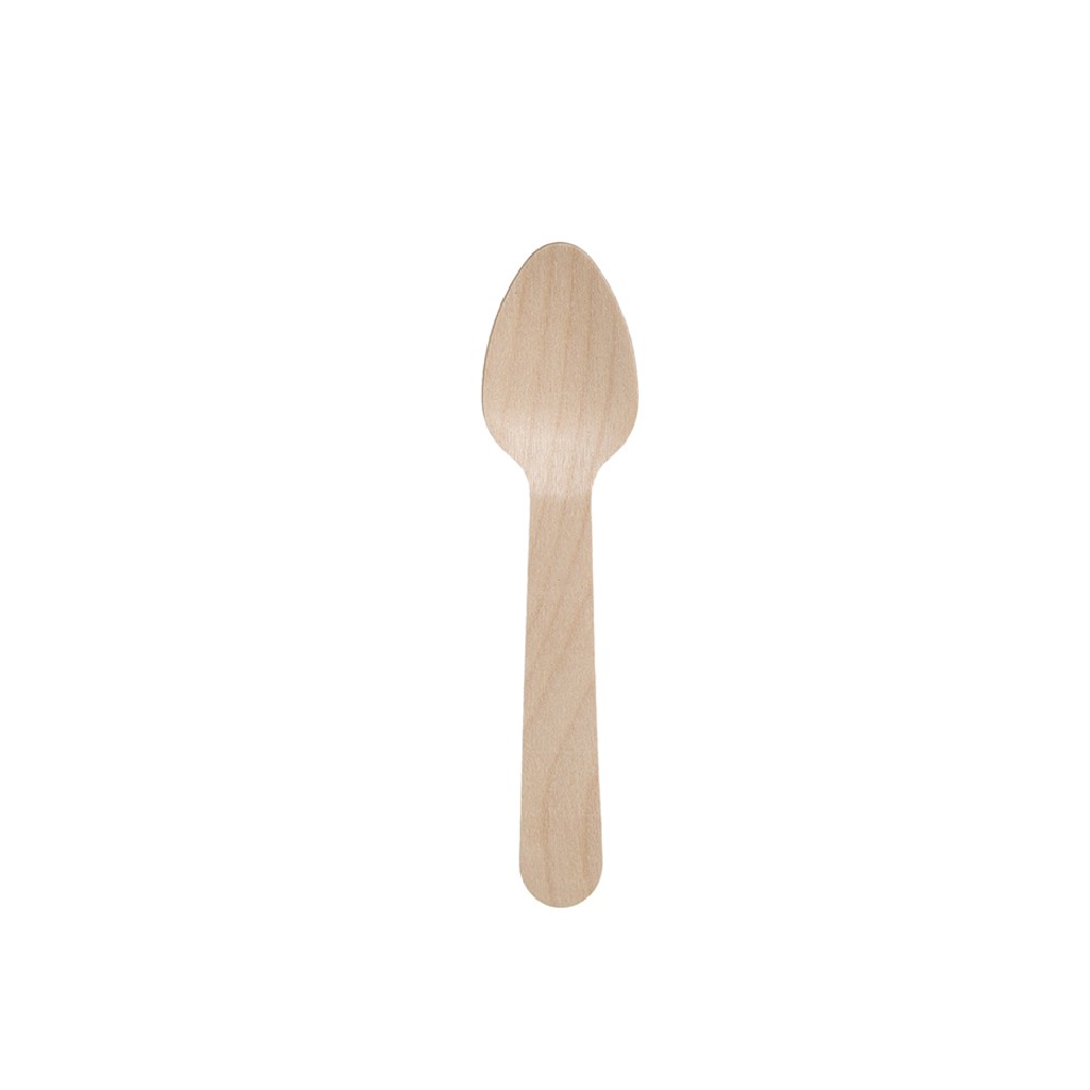 WOODEN SPOON FOR SWEETS WRAPPED OVAL 1/1 BIO 11cm 100pcs