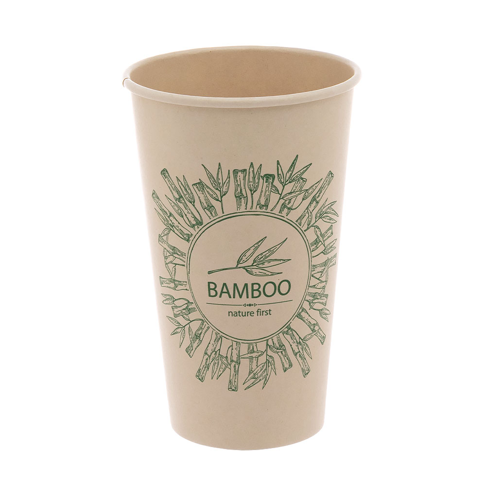 BIODEGRADABLE BAMBOO CUP (PE) SW 16oz - 50pcs