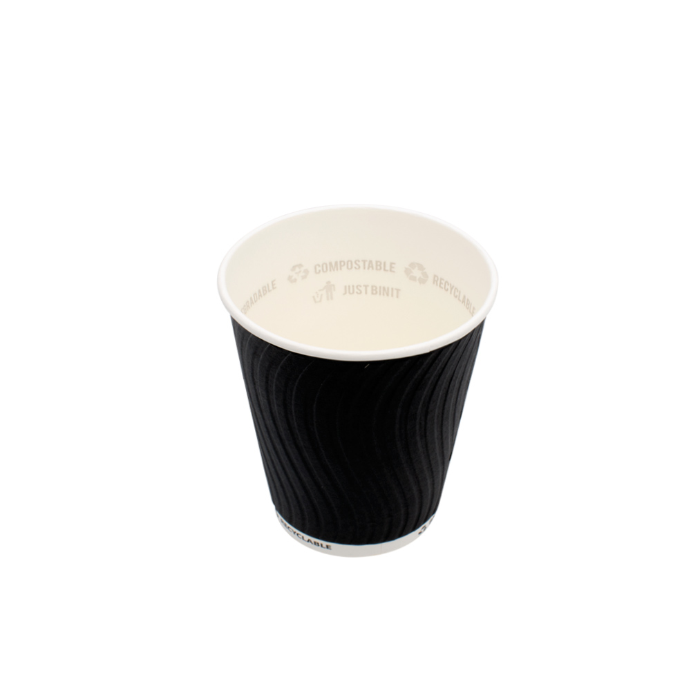 BIODEGRADABLE CUP 8oz BLACK TREE 25pcs DOUBLE WALL