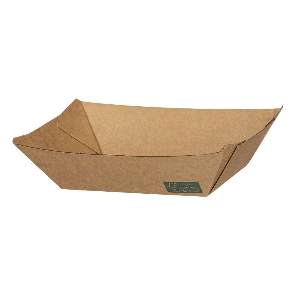 KRAFT PAPER FOOD TRAY 23oz 13.7x8.5x5.5cm 50pcs