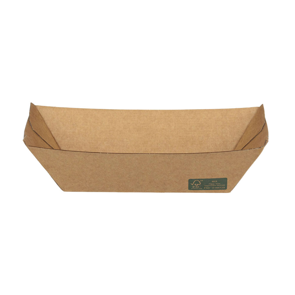KRAFT PAPER FOOD TRAY 23oz 13.7x8.5x5.5cm 50pcs